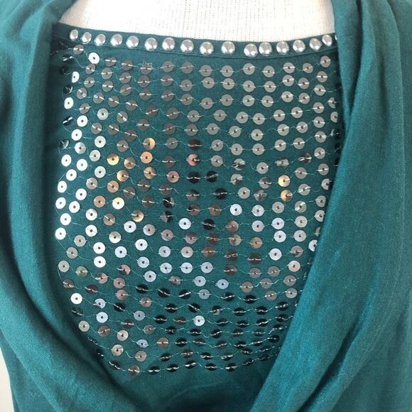 NWT Passports 3/4 Green Sequined Top Size M - Picture 3 of 7